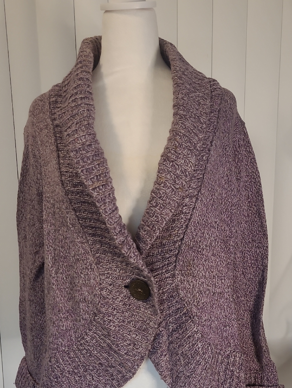 United States sweaters Lavender Shawl Collar Knit Cardigan